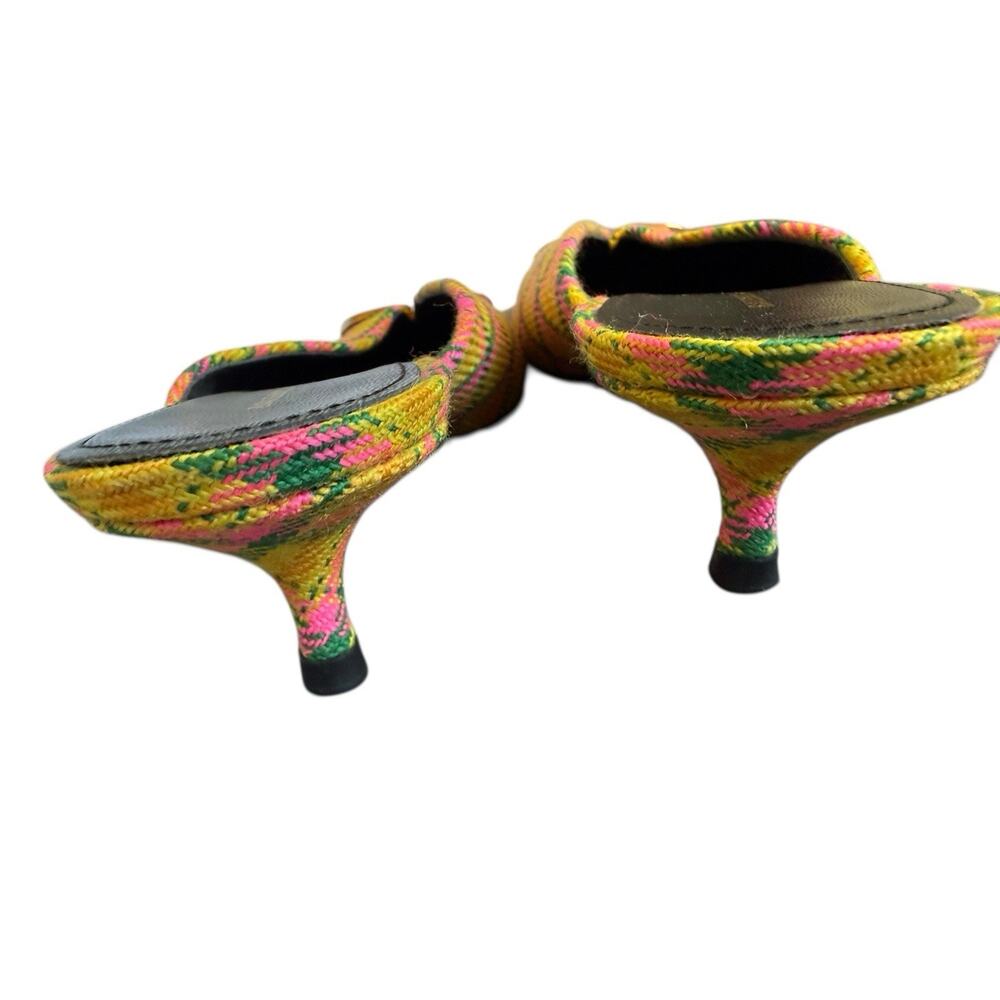 Balenciaga BB Logo Tweed Mules EU 41 US 10.5 Pointed Toe Heels Italy - Picture 7 of 10